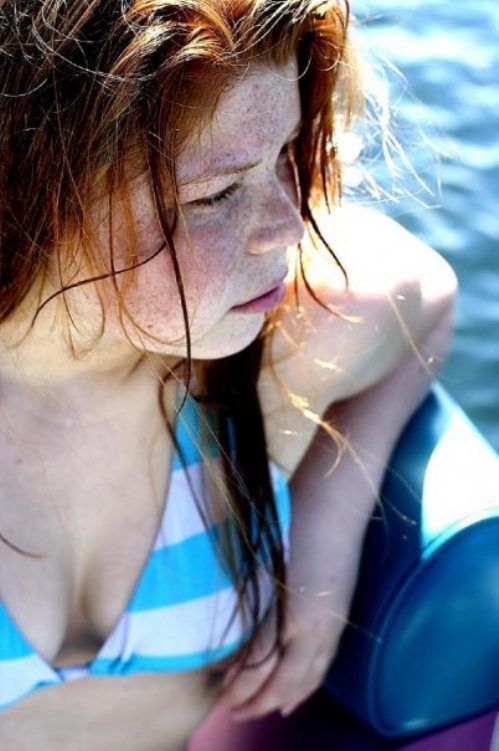 young red haired girl portrait