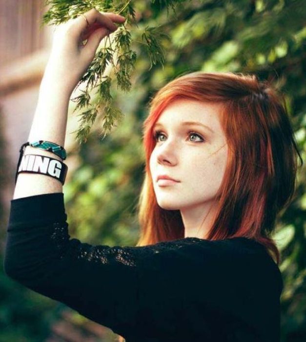 young red haired girl portrait