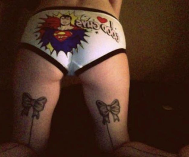 girl wearing superhero panties