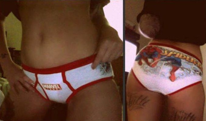 girl wearing superhero panties