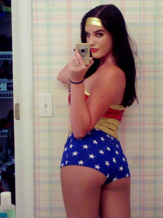 girl wearing superhero panties