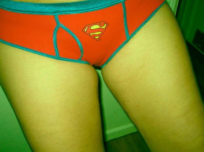 girl wearing superhero panties