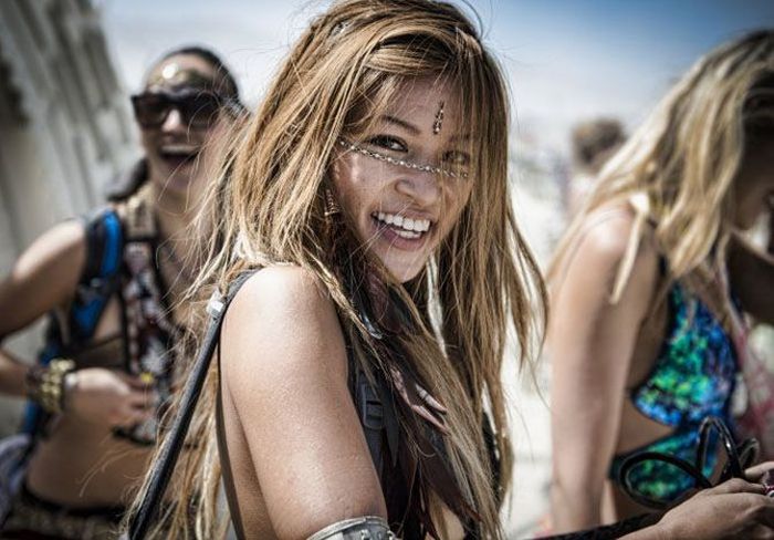 Burning man girls, Black Rock Desert, Nevada, United States