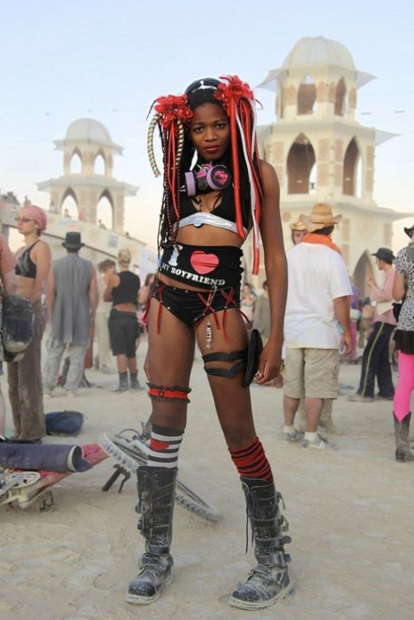 Burning man girls, Black Rock Desert, Nevada, United States