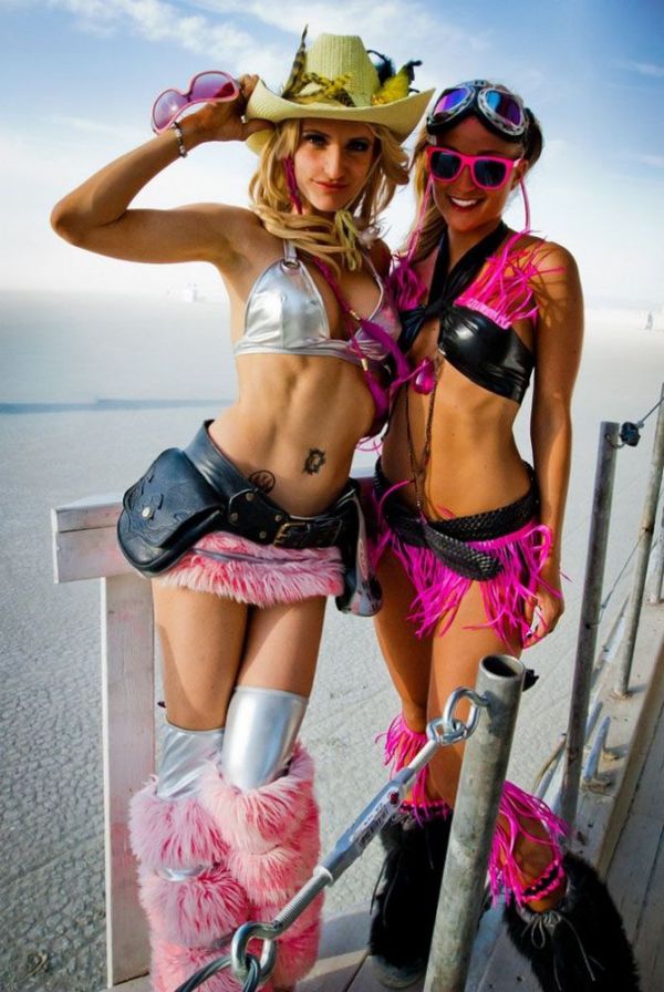 Burning man girls, Black Rock Desert, Nevada, United States