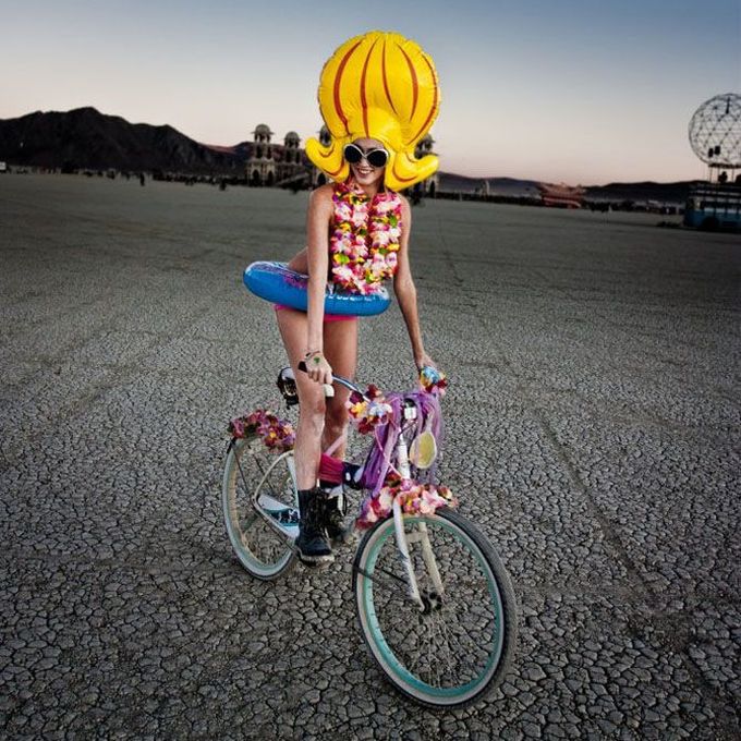 Burning man girls, Black Rock Desert, Nevada, United States