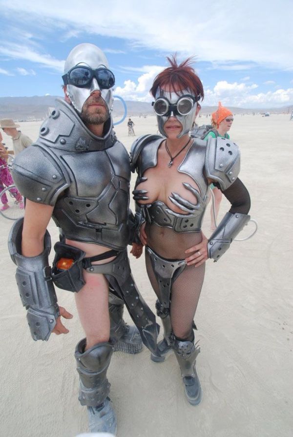 Burning man girls, Black Rock Desert, Nevada, United States