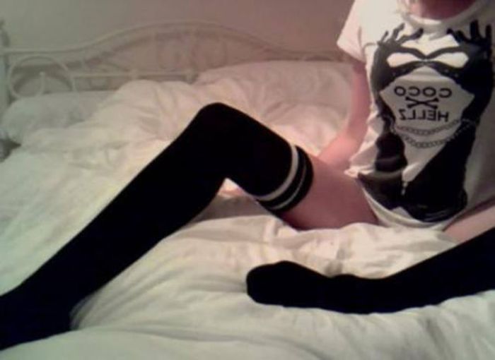 young teen girl with sexy socks