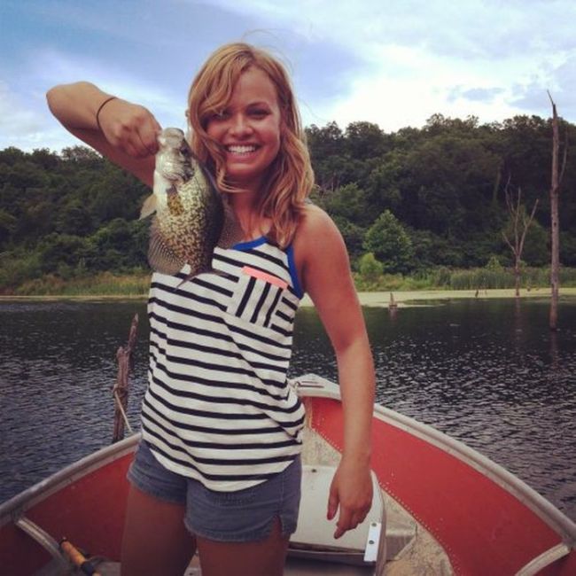 young fishing girl