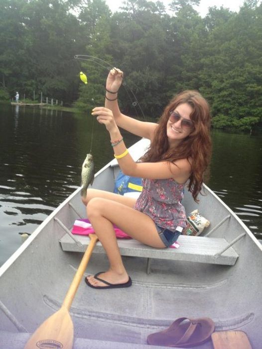 young fishing girl