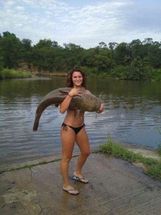 young fishing girl