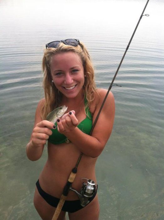 young fishing girl