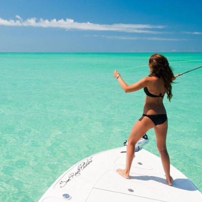 young fishing girl