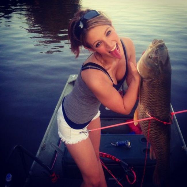 young fishing girl