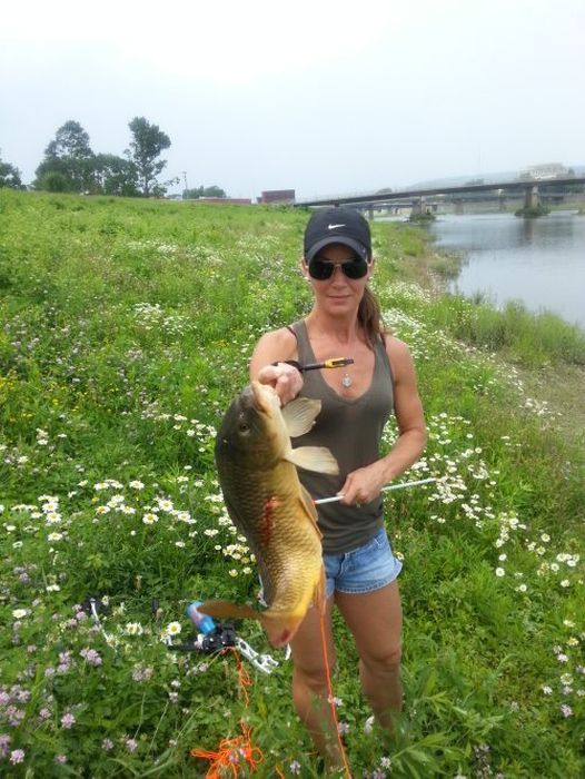 young fishing girl