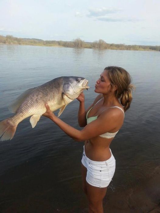 young fishing girl