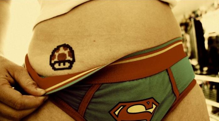 girl wearing superhero panties