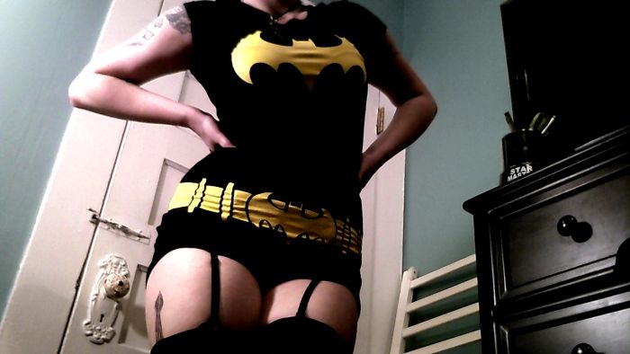 girl wearing superhero panties