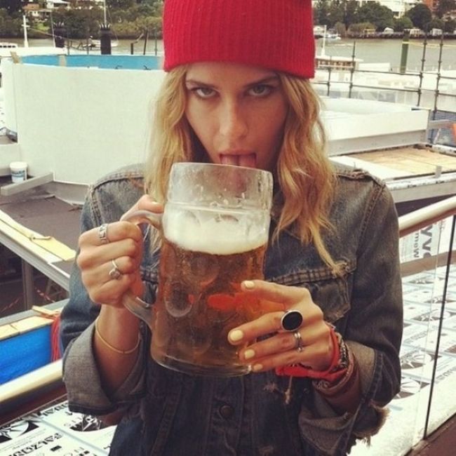 girl with beer