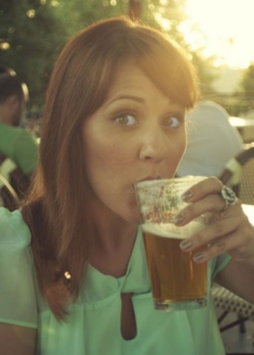 girl with beer