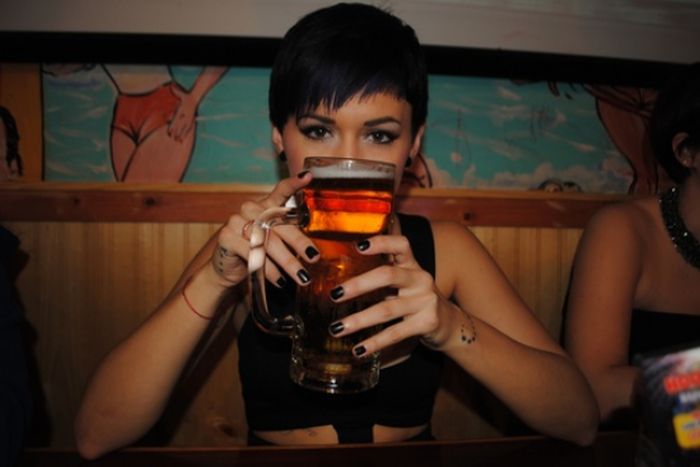 girl with beer