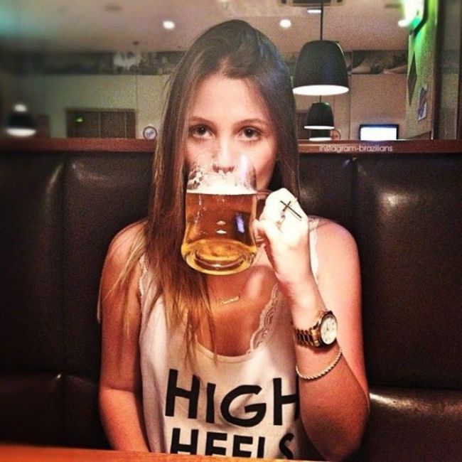 girl with beer