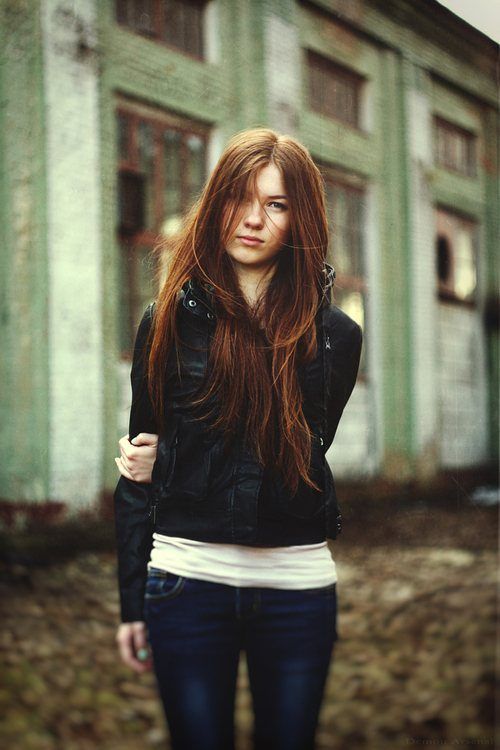 young red haired girl portrait