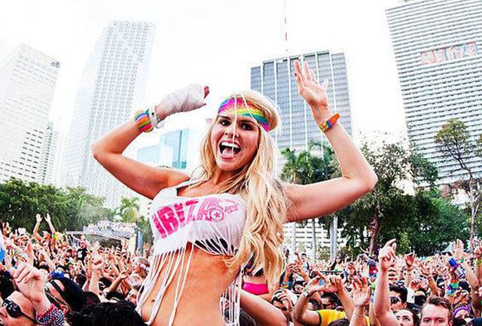 Ultra Music Festival 2014 girls, Miami, Florida, United States