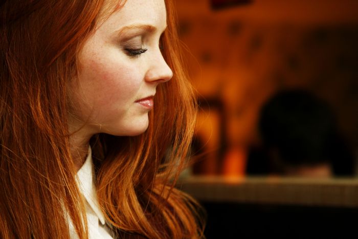 young red haired girl portrait