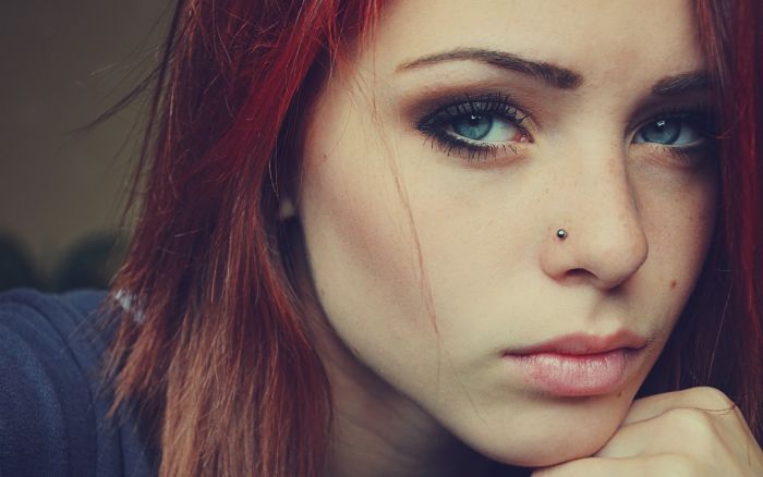 young red haired girl portrait