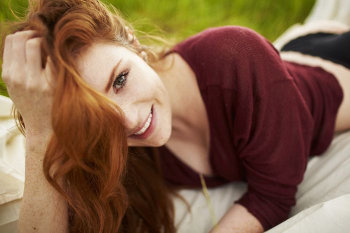 young red haired girl portrait