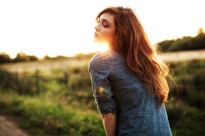 young red haired girl portrait