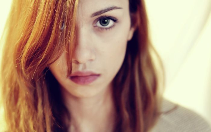 young red haired girl portrait