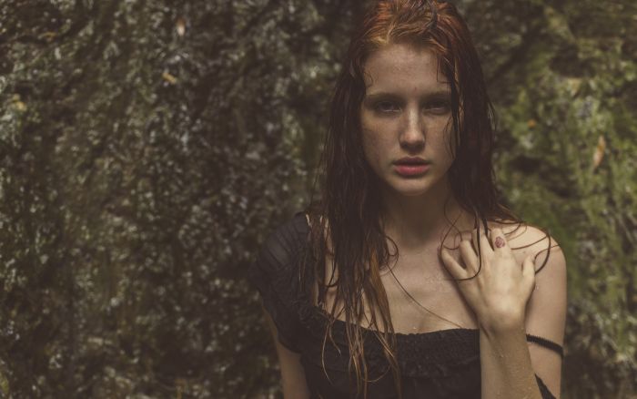 young red haired girl portrait