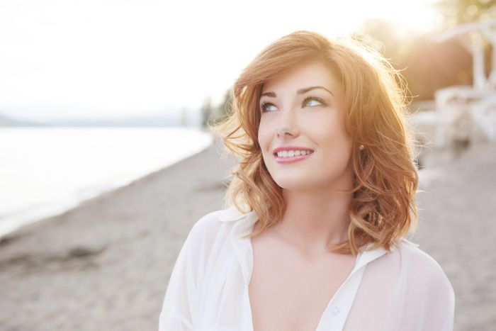 young red haired girl portrait