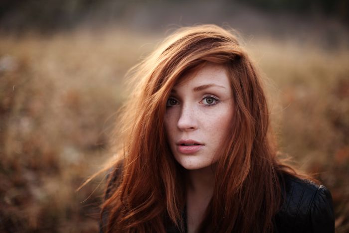 young red haired girl portrait