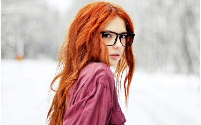 young red haired girl portrait