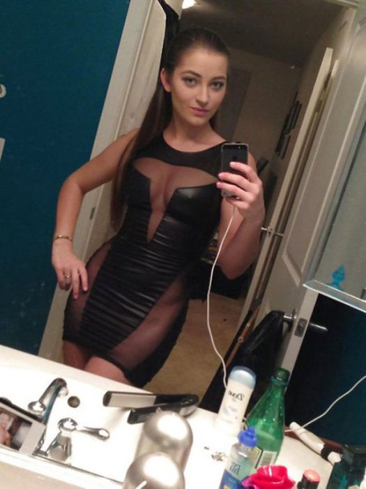 girl wearing a mesh dress