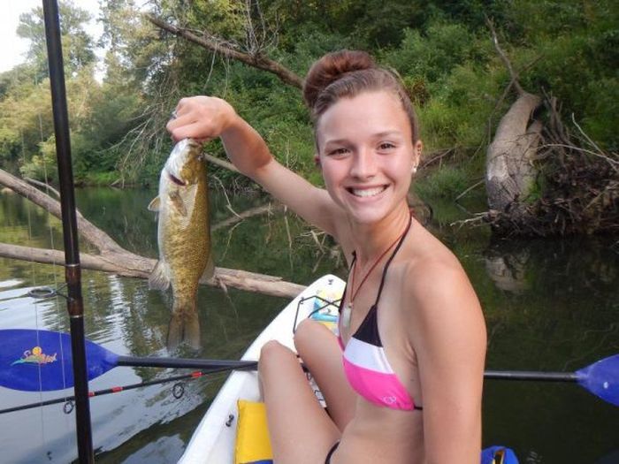 young fishing girl