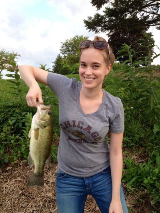 young fishing girl