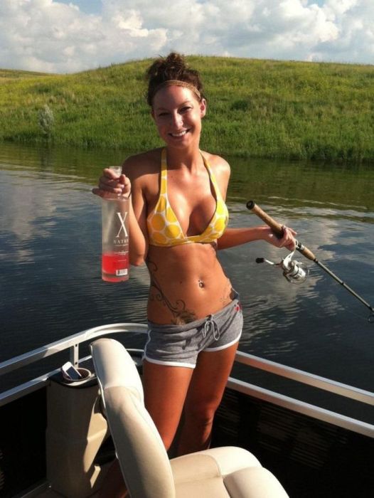 young fishing girl