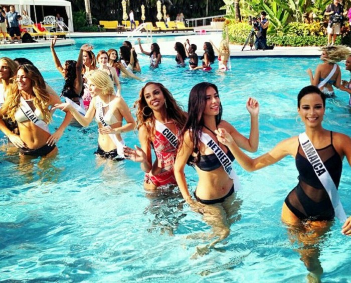 Contestants of beauty pageant, Miss Universe 2014, Miami, Florida, United States