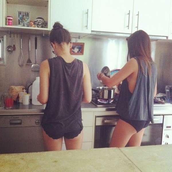 young girl in the kitchen