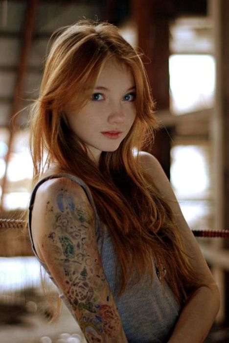 young red haired girl portrait