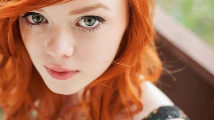 young red haired girl portrait