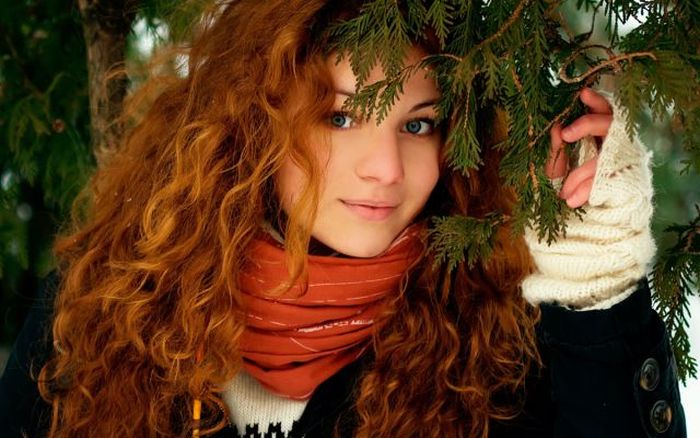 young red haired girl portrait