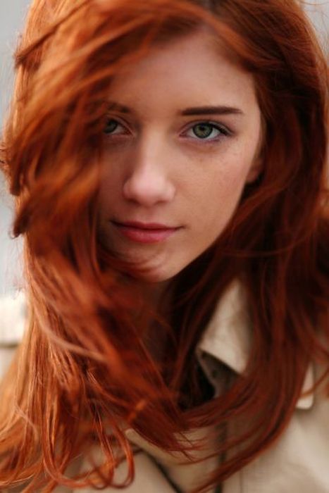 young red haired girl portrait