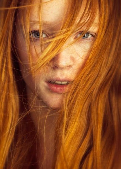 young red haired girl portrait