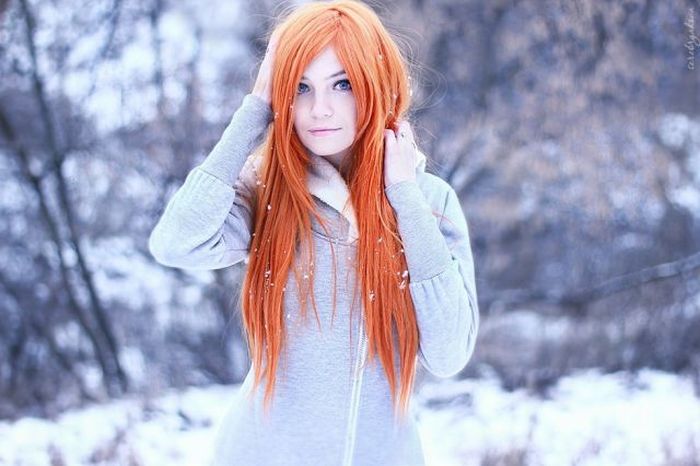 young red haired girl portrait