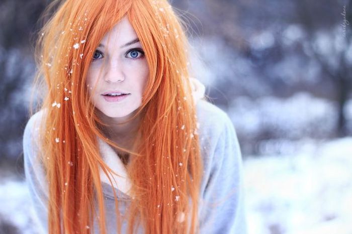 young red haired girl portrait